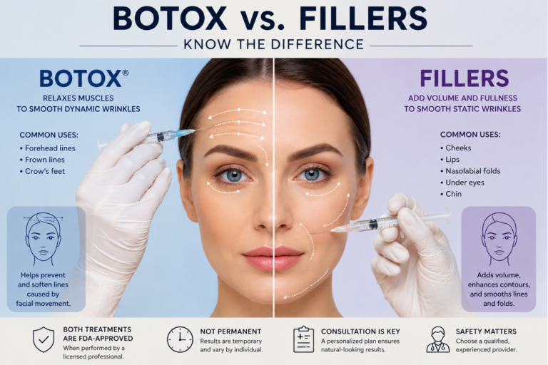 botox vs filler knowledge photo pointing out differences and similarities and faqs